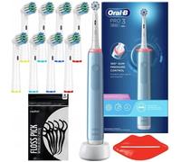 Brosse à dents électrique - Oral B - Pro 3 3000 Sensitive Clean - 3 modes - 8 embouts - Batterie rechargeable