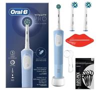 Brosse À Dents Électrique Oral-B Vitality Pro D103 Blue + 2 Têtes De Brosse Oral-B Crossaction Eb50ab