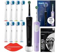 Brosse à dents électrique - Oral B - Vitality Pro D103 Duo Noir Violet - 8 brossettes - Timer 3 modes