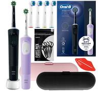 Brosse à dents électrique - ORAL-B - Vitality Pro D103 - Noir/Lilas Violet - 4 recharges - 2 étuis