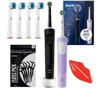 Brosse à dents électrique - Oral-B - Vitality Pro Duo D103 - Nettoyage en profondeur - 4 brossettes - Timer 2 min