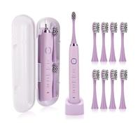 Brosse à Dents électrique Osmo Maxclean 2.0 for Adultes Avec 8 Têtes De Brosse, 5 Modes Nettoyage, 42 000 Mouvements/Min, étanche Ipx7, Charge Sans Fil, Minuterie 2 Minutes, Rappel 30 Secondes(PURPLE)