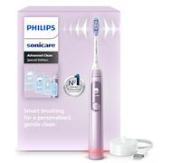 Brosse à dents électrique Philips Sonicare AdvancedClean série limitée - écran intelligent, capteur de pression, tête de brosse de rechange, 5 modes de brossage et SmarTimer, rose, modèle HX3792/12