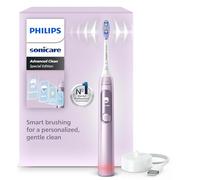 Brosse à dents électrique Philips Sonicare AdvancedClean série limitée - écran intelligent, capteur de pression, tête de brosse de rechange, 5 modes de brossage et SmarTimer, rose, modèle HX3792/12