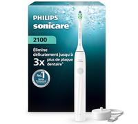 Brosse à dents électrique Philips Sonicare série 2000 - brosse à dents sonique avec 2 niveaux d’intensité, EasyStart, SmarTimer, 14 jours d’autonomie, coloris blanc, modèle HX4021/01, [Nouveau]