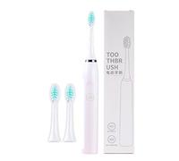 Brosse à dents électrique portable avec 3 têtes de brosse à dents haute densité qui durent 180 jours avec piles AA