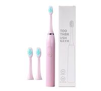 Brosse à dents électrique portable avec 3 têtes de brosse à dents haute densité qui durent 180 jours avec piles AA