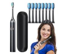 Brosse à dents électrique pour adultes - Brosse à dents rechargeable sonore | Deep Clean 40000 VPM, 6 modes, autonomie de la batterie de 180 jours, étui de voyage portable, minuterie intelligente, St