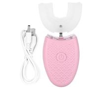 Brosse à dents électrique pour adultes, brosses à dents soniques en forme de U, brosse à dents blanchissante automatique intelligente avec 4 vitesses et lumière LED, autobrosse étanche(rose)