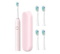 Brosse à dents électrique pour adultes et enfants - Brosse à dents électrique pour adultes | Brosse à dents électronique rechargeable 40000 VPM 6 modes avec étui de voyage, tête 4/8