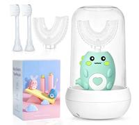 Brosse à dents électrique pour enfants en forme de U, brosse à dents à ultrasons à 360° avec minuterie intelligente et 3 modes de nettoyage, étanchéité IPX7, brosse à dents électrique pour tout-petits