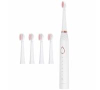 Brosse à Dents Électrique Rechargeable 1,5v 2w Ipx7 en ABS | Nettoyage du Visage Dents, Élimine les Résidus, Usage Adultes et Garçon et Filles, Coloris Blanc