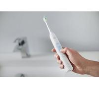 Brosse À Dents Électrique Rechargeable Avec 2 Programmes De Brossage Et Indicateur De Pression Bleu Blanc