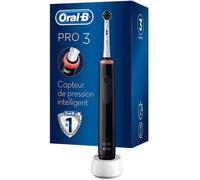 Brosse à Dents Électrique Rechargeable Oral-B PRO 3 3000 - Avec 1 Manche Capteur de Pression et 1 Brossette - Technologie 3D - Noir
