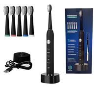 Brosse à dents électrique rechargeable professionnelle 31000 oscillations au détail 5 têtes de base de charge 5 modes de brossage batterie longue durée protection professionnelle rotative massante