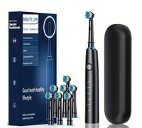 Brosse à dents électrique rotative, nettoyage des dents, brosse à dents électronique étanche avec minuterie, brosse à dents Rechargeable avec 8 têtes Pink 8 Brush BOX