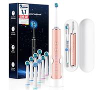 Brosse à Dents Électrique Rotative Pour Adultes et Enfant, 3 Intensités 5 Modes, Brosse à Dent Électrique avec 8 Têtes de Brosse, Étui de Voyage, Étanche IPX7, Batterie 120 Jours