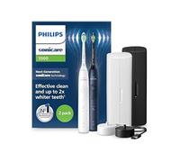 Philips Sonicare 5500 - Brosse à dents électrique sonique avec 2 modes, Alerte de pression, EasyStart, SmarTimer et BrushPacer, Blanc et Bleu marine, Pack de 2, modèle HX7119/01