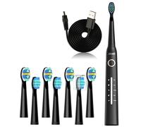 Brosse à dents électrique sonique avec 5 modes de nettoyage Black