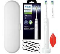 Brosse à dents électrique sonique - PHILIPS - Sonicare 4100 HX3681/33 - Blanc - 2 modes - Capteur pression - 2 têtes et étui