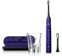Brosse à dents électrique sonique Philips Sonicare DiamondClean avec bol de chargement, adulte, sonique, polissage, blanchiment, noir, bleu, 62000 coups par minute, 2 min, 30 sec