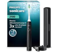 Brosse à dents électrique sonique Philips Sonicare série 2100 - 2 niveaux d’intensité, EasyStart, SmarTimer, 14 jours d’autonomie, étui de voyage, coloris noir, modèle HX4023/02, [Nouveau]