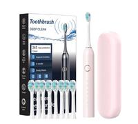 Brosse à Dents Électrique Sonique pour Adulte - Nettoyage en Profondeur Brosse à Dents Rechargeable 40 000 VPM | Kit de Soin Bucco-Dentaire | 6 Modes, Minuterie, 8 Têtes Étui de Voyage, Étanche