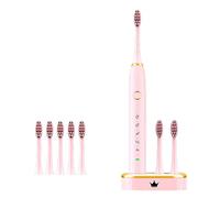 Brosse à Dents éLectrique Sonique Pour Adultes Avec 5 TêTes De Brossage Et Station De Chargement Brosse à Dents éLectrique Rechargeable Avec 2 Minutes, Minuterie Intelligente Et 5 Modes(Poudre)…