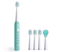 Brosse À Dents Électrique Sonique Rechargeable Pour Un Blanchiment Efficace. 5 Modes De Fonctionnement, 4 Têtes De Brosse, Charge Rapide Usb, Étanche Ipx7.