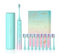 Brosse à Dents Électrique Sonique Rechargeable YUNCHI Y7-40 000 VPM, 45 Jours Autonomie, 8 Têtes de Rechange, 5 Modes, USB-C, Minuterie 2 Min, Étanche IPX7, Étui de Voyage Inclus, Bleu