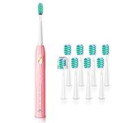 Brosse à Dents Électrique Soniques, Brosse a Dents Électrique pour Adultes et Enfants avec 5 Modes, Minuterie Intégrée et 9 Têtes Electric Toothbrush(Rose)