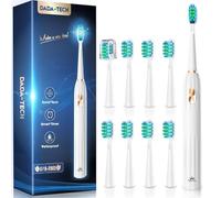 Brosse à Dents Électrique Soniques, Brosse a Dents Électrique pour Adultes et Enfants avec 5 Modes, Minuterie Intégrée et 9 Têtes Electric Toothbrush(Blanc)