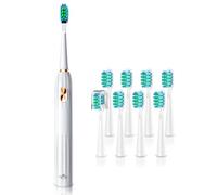 Brosse à Dents Électrique Soniques, Brosse a Dents Électrique pour Adultes et Enfants avec 5 Modes, Minuterie Intégrée et 9 Têtes Electric Toothbrush(Blanc)