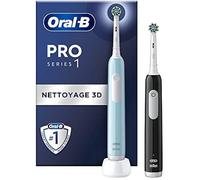 Oral-B Pro 1 PRO1CRSDUO brosse à dents électrique Adulte Brosse à dents rotative oscillante Noir, Turquoise, Blanc