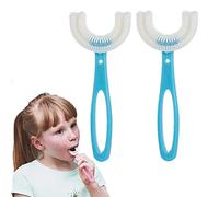 Brosse À Dents En Forme De U Pour Enfants Tout Arrondi, Brosse À Dents Oral 360 °, 2 Pièces, Pour Enfants 6-12 Ans (Bleu)