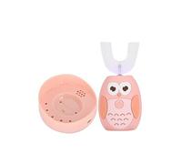 Brosse à dents en forme de U tête enfants mignons électronique sonique automatique rose (2-6 ans)