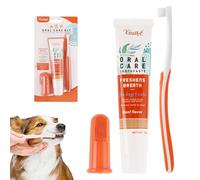 Brosse à Dents Et Dentifrice Pour Chien, Brosse a Dent Chien Friandise, Kit Dentifrice Chien Anti Tartre, Brosse a Dent Chien Détartrage, 1 Brosse à Dents à Double Extrémité, 2 Doigtier,1 Tubes x 70g