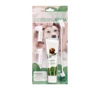 Brosse à Dents et Dentifrice pour Chien - Dentifrice Puissant pour Animaux de Compagnie - Brosse à Dents Douce et Comestible pour Animaux de Compagnie - Extraits naturels de pour Soins buccaux