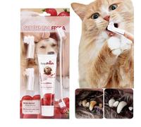 Brosse à dents et dentifrice pour chien - Ensemble de soins ooraux, brosse à dents et brosse à 3 têtes avec dentifrice comestible sûr, kit de soins dentaires pour chiens | Élimination de la mauvaise