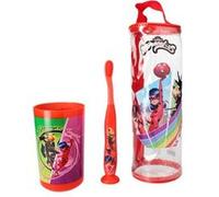 Brosse à dents + Gobelet + Trousse - Kit Enfant - Miraculous Tinokou Rouge Rouge G