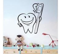 Brosse à dents, hygiène dentaire, autocollant mural en vinyle, imperméable, autocollant mural pour chambre d'enfant, fresque murale pour chambre d'enfant