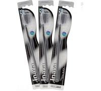 Brosse À Dents Inava Total Black Aux Brins Imprégnés De Charbon Végétal Lot De 3 Brosses