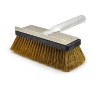 Brosse à dents Lilly en Laiton de 22 x 7 cm, avec Poils en Laiton et Crochet Inox de 2,7 cm de Diamètre, Incluant un Grattoir Final