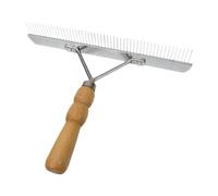 Brosse à dents longues pour cheval et grand chien, poignée ergonomique, outil de toilettage en métal et bambou, 23,2 x 16,8 x 4 cm