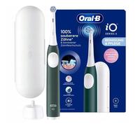 Oral-B iO Series 2 Brosse à dents électrique, 1 brosse, 3 modes de brossage, technologie magnétique, étui de voyage, conçue par Braun, vert forêt