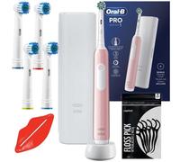 Brosse À Dents Oral-B Pro 1 Rose Avec Étui Blanc, 4 Embouts De Précision Et Cadeaux Gratuits.