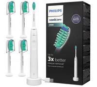 Brosse À Dents Philips Hx3651/13 Blanche + 4 Embouts De Brosse À Dents Philips Proresult D'origine