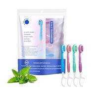 Brosse À Dents Portable 5 En 1, Fil Dentaire, Gratte-langue Et Cure-dents, Brosse À Dents Portable Avec Billes De Rafraîchissement, Parfaite Pour Les Voyages Et L'usage Quotidien (1Bag)