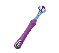 Brosse à dents pour animaux de compagnie à 3 faces, Purple | Brosse buccale nettoyante pour prévenir les problèmes de gencives et de tartre de la mauvaise haleine