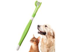 Brosse à dents pour chat - Souple - Brosse à dents à trois côtés pour animaux de compagnie - Brosse de soin buccal à poils doux pour enlever la mauvaise pour un nettoyage en profondeur